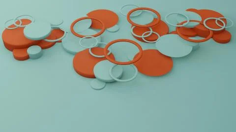 Circle abstract background 3D render top Stock Illustration