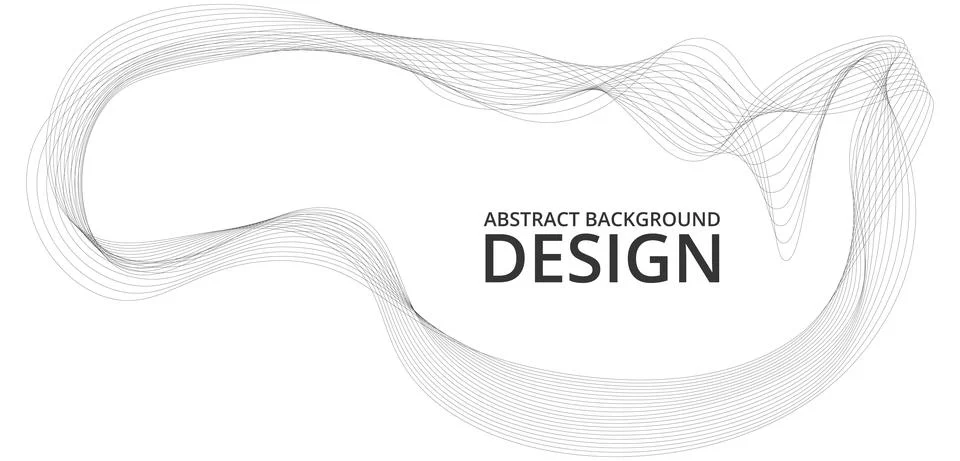 Circle abstract black smooth wave lines Illustrazione stock