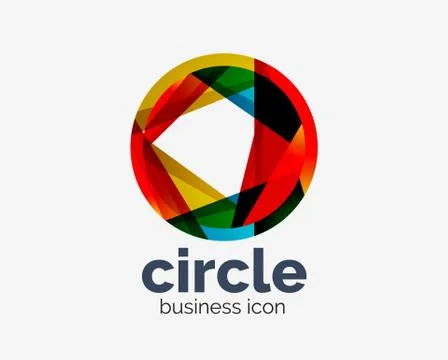 Circle abstract design logotype, round vector logo design template, internet Stock Illustration