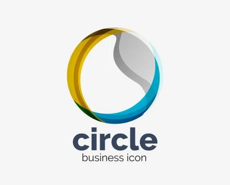 Circle abstract design logotype, round vector logo design template, internet Stock Illustration