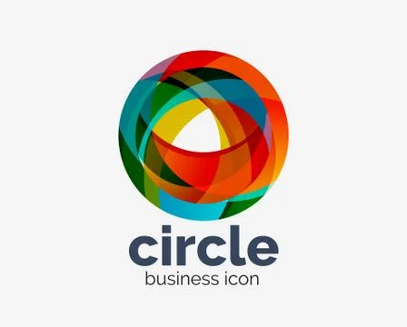 Circle abstract design logotype, round vector logo design template, internet Stock Illustration