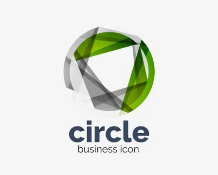 Circle abstract design logotype, round vector logo design template, internet Stock Illustration