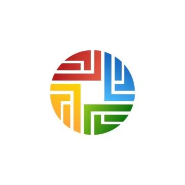 Circle abstract elements logo network connection symbol icon vector design Illustrazione stock