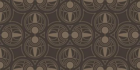 Circle abstract elements, seamless pattern Stock Illustration