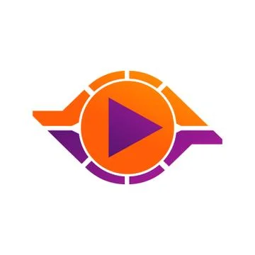 Circle abstract infinity loop vector logo design template. Play icon concept. Stock Illustration