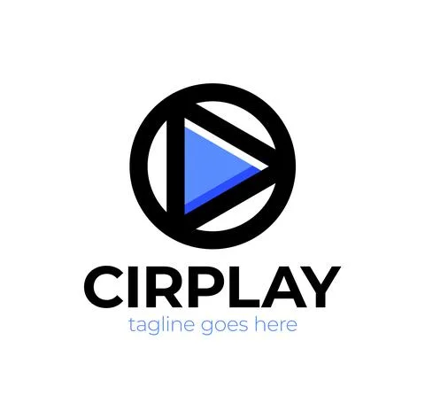 Circle abstract infinity loop vector logo design template. Play icon concept. Stock Illustration