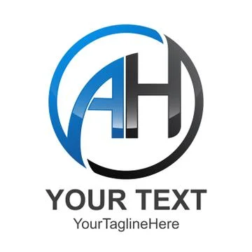 Circle Abstract Letter AH Initial alphabet Logo design Template white Backgro Stock Illustration