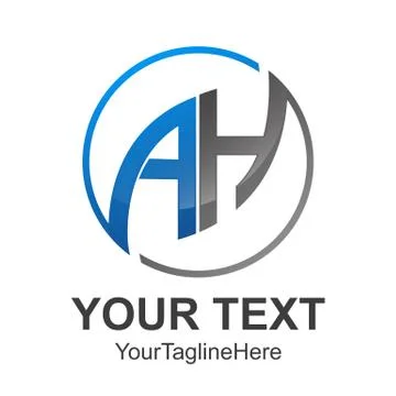 Circle Abstract Letter AH Initial alphabet Logo design Template white Backgro Illustrazione stock