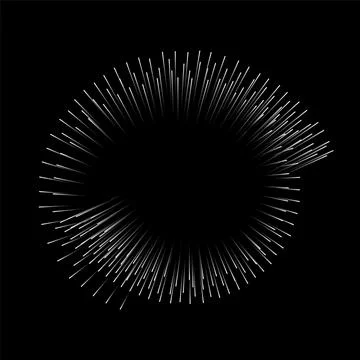 Circle abstract line pattern background vector black graphic round design Stock Illustration