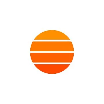 Circle abstract logo icon vector template. Geometric sun. Stock Vector illust Stock Illustration