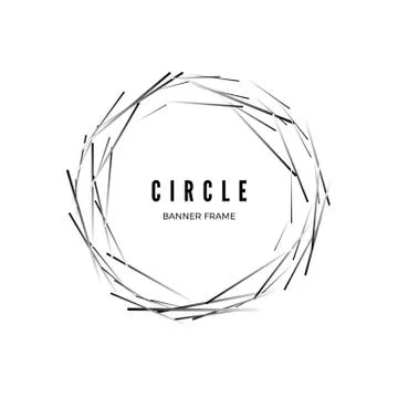 Circle abstract modern banner. Geometric shape frame. Vector illustration iso Stock Illustration