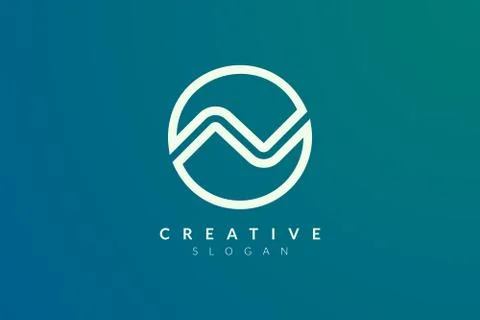 Circle with an abstract pattern forms the letter N. Minimalist and modern vec Stock Illustration