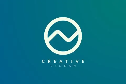 Circle with an abstract pattern forms the letter N. Minimalist and modern vec Stock Illustration