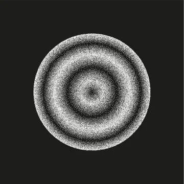 Circle, Abstract Radial Gradient, Fine Black Dots, Circle With Dots, イラスト素材