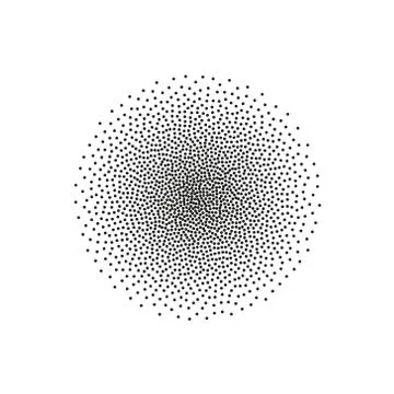 Circle, Abstract Radial Gradient, Fine Black Dots, Circle With Dots, イラスト素材