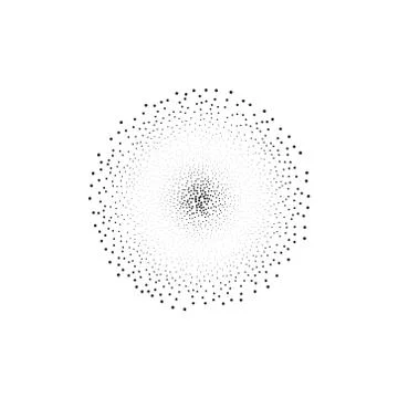 Circle, Abstract Radial Gradient, Fine Black Dots, Circle With Dots, 스톡 일러스트