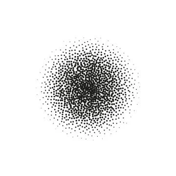 Circle, Abstract Radial Gradient, Fine Black Dots, Circle With Dots, 스톡 일러스트