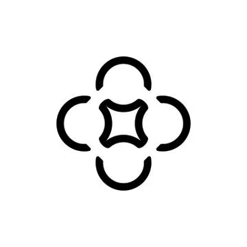 Circle abstract star shape geometric logo vector Stock Illustration