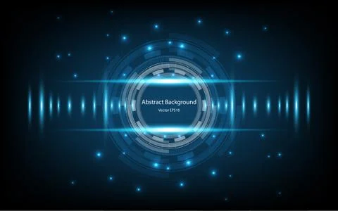 Circle abstract with wave light technology background Illustrazione stock