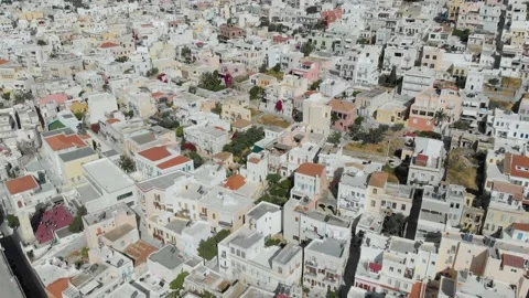Circle aerial view of Ermoupoli Stock Footage 130251006