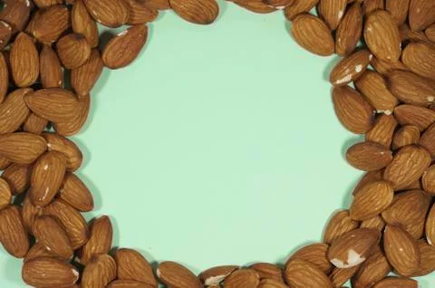 Circle almond frame Stock Photos