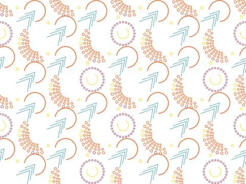Circle and  angles on a seamless spring pattern. Stock Illustration