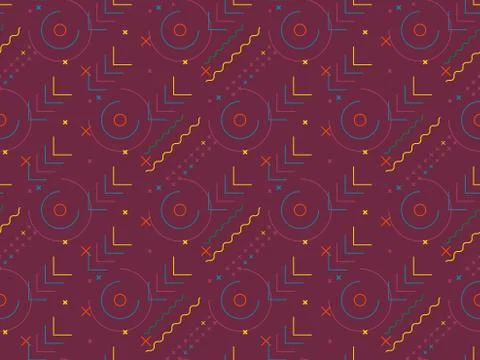 Circle and  connection on a seamless spring pattern. Stock Illustration