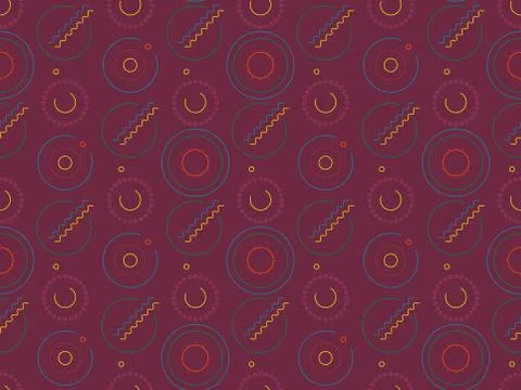 Circle and  geometry on a seamless spring pattern. Stock Illustration