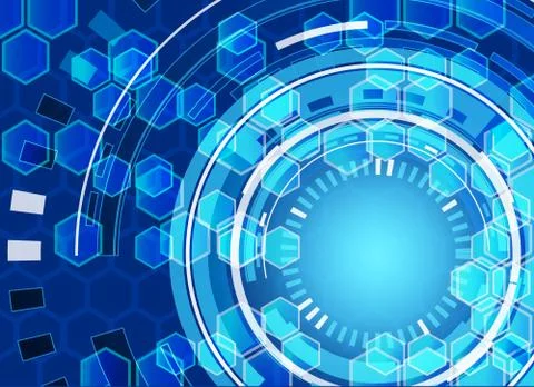 Circle and hexagonal technology background, abstract technology concept backg 스톡 일러스트
