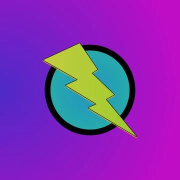 Circle and lightning logo image Stock Illustration