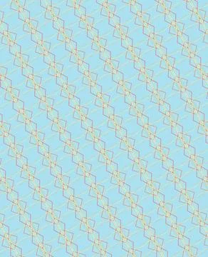 Circle-and-line pattern detail single-line repeat pattern in sky blue, pale.. Stock Illustration