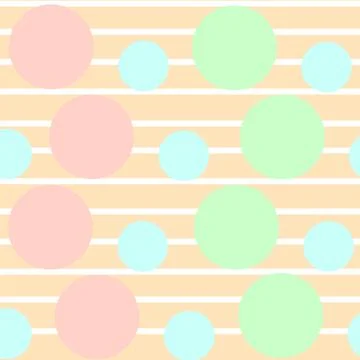 Circle and line, Polka Dot Pattern, Seamless pastel Background Stock Illustration