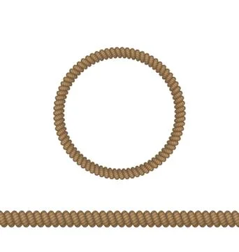 Circle and line rope elements isolated on white background Stock Illustration