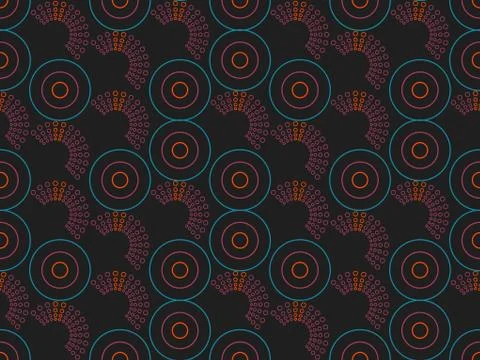 Circle and  line on a seamless spring pattern. Stock Illustration