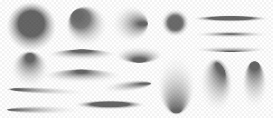 Circle and oval drop shadows set Stock Illustration