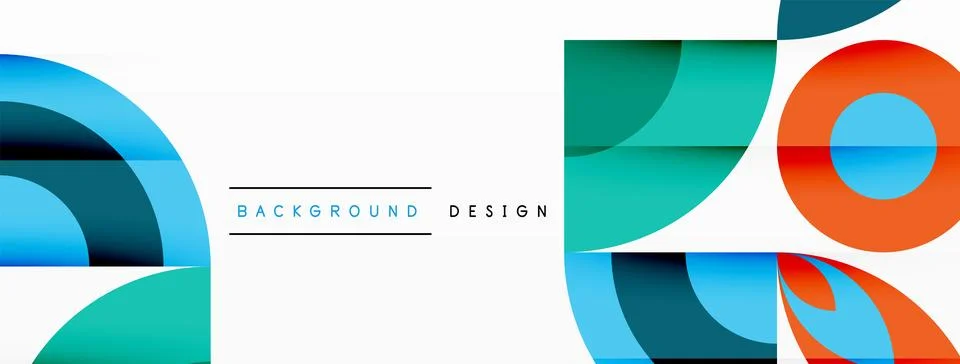 Circle and rectangle pattern in electric blue on white background Stockillustratie