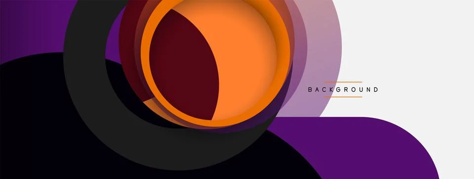 Circle and round shapes abstract background. Vector illustration for wallpaper Illustrazione stock