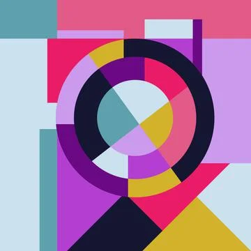 Circle and square Geometric vector Stock Illustration