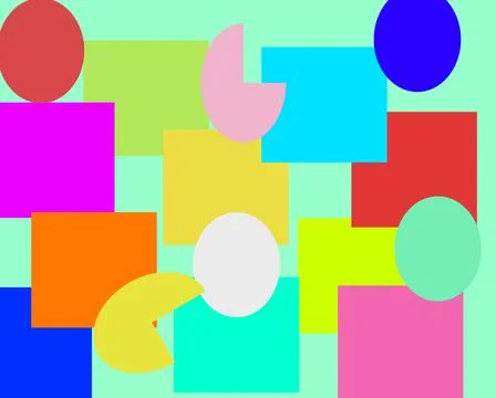 Circle and square pattern with pastel background Stock Illustration