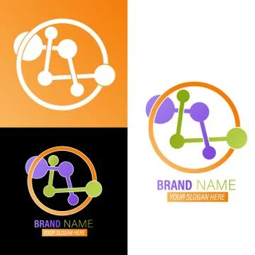 Circle and structure icon.Vector illustration in a flat style for a logo, logo Stock Illustration