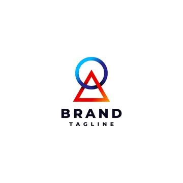 Circle and Triangle Logo Design Stock Illustration