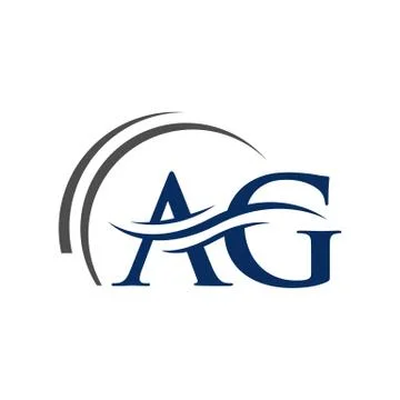 Circle and wave combine with initial AG Letter logo design vector Stock Illustration