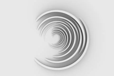 Circle architectural background. Modern concrete arched composition in perspe Ilustración de archivo