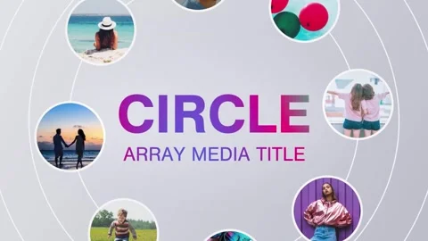 Circle Array Media Title Stockmateriaal After Effects