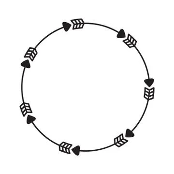 Circle Arrow, Arrow monogram frame vector illustration. Stock Illustration