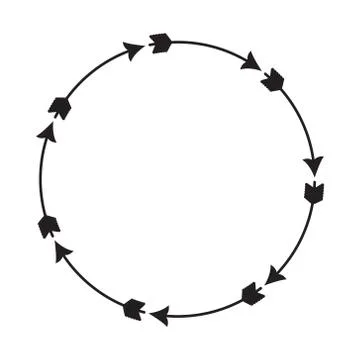 Circle Arrow, Arrow monogram frame vector illustration. Stock Illustration
