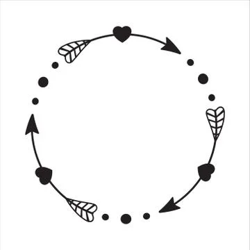 Circle Arrow, Arrow monogram frame vector illustration. Stock Illustration