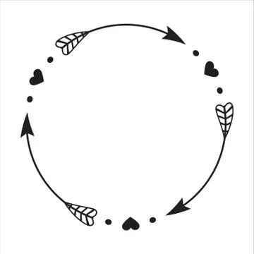 Circle Arrow, Arrow monogram frame vector illustration. Stock Illustration