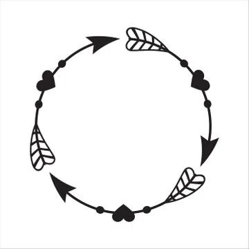 Circle Arrow, Arrow monogram frame vector illustration. Stock Illustration
