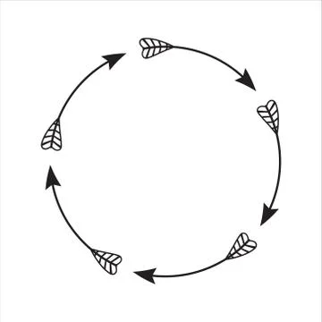 Circle Arrow, Arrow monogram frame vector illustration. Stock Illustration